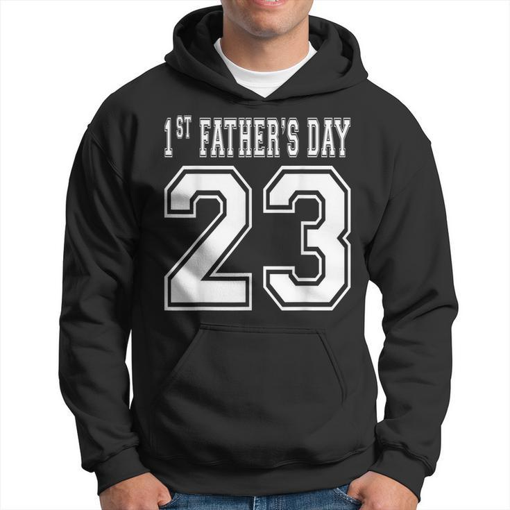 2023 New Dad Papa My First Fathers Day Football  Hoodie