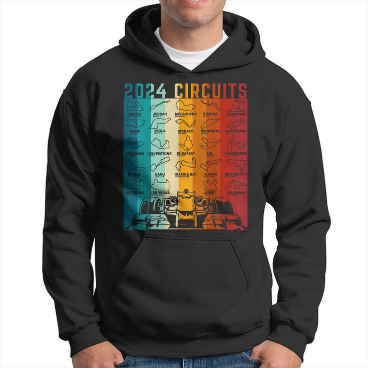2024 Schedule Formula Racing Formula Car Retro Vintage Hoodie