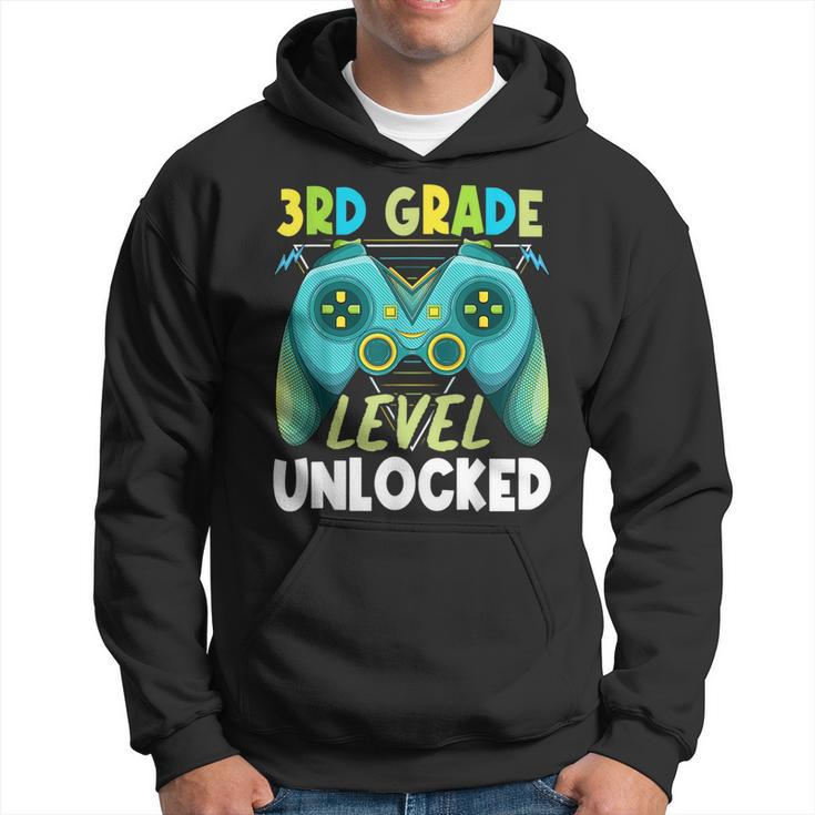 3Rd Grade Level Unlocked First Day Back To School Kids Boys  Hoodie