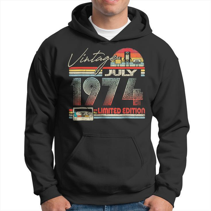 49Th Birthday July 1974 Vintage Cassette Limited Edition  Hoodie
