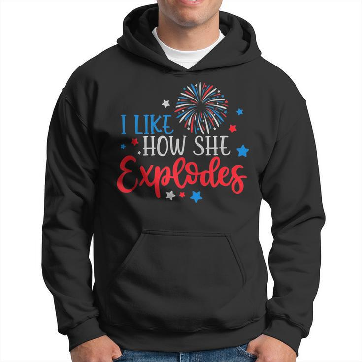 4Th Of July I Like How She Explodes Fireworks Funny Couple  Hoodie