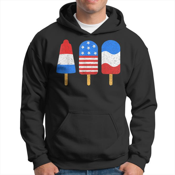 4Th Of July Ice Pops Red White Blue American Flag Patriotic  Hoodie