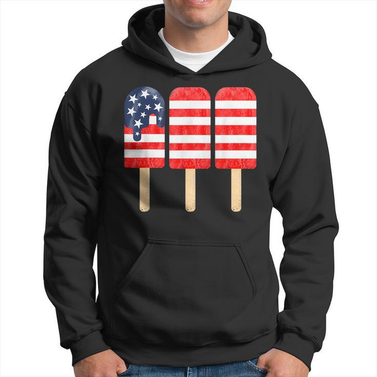 4Th Of July Popsicle American Flag Red White Blue Patriotic  Hoodie