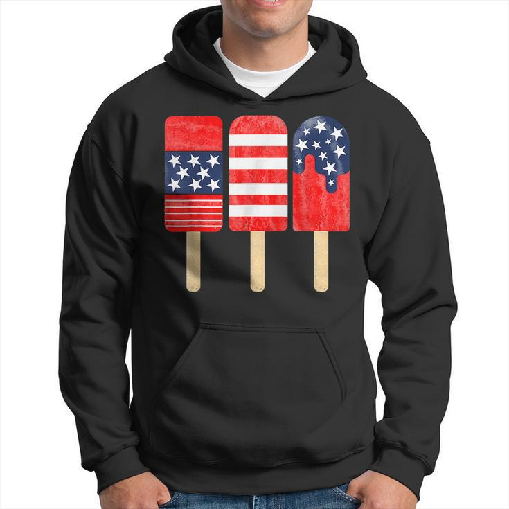 4Th Of July Popsicle Red White Blue American Flag Patriotic  Hoodie