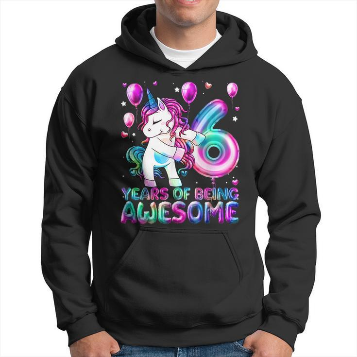 6 Years Of Being Awesome 6Th Birthday Girl Unicorn Party  Hoodie