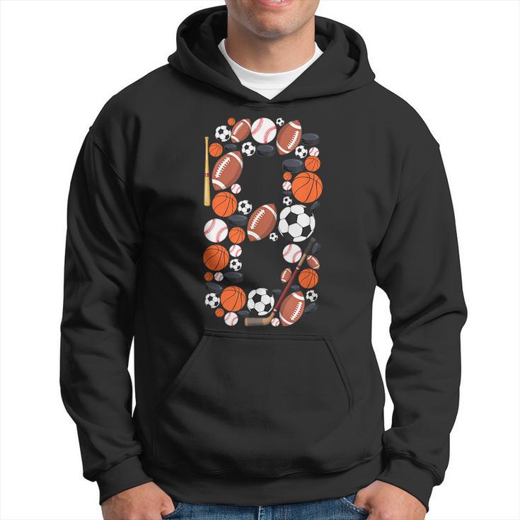 8Th Birthday  Boy Kids 8 Years Old Sports Baller  Hoodie