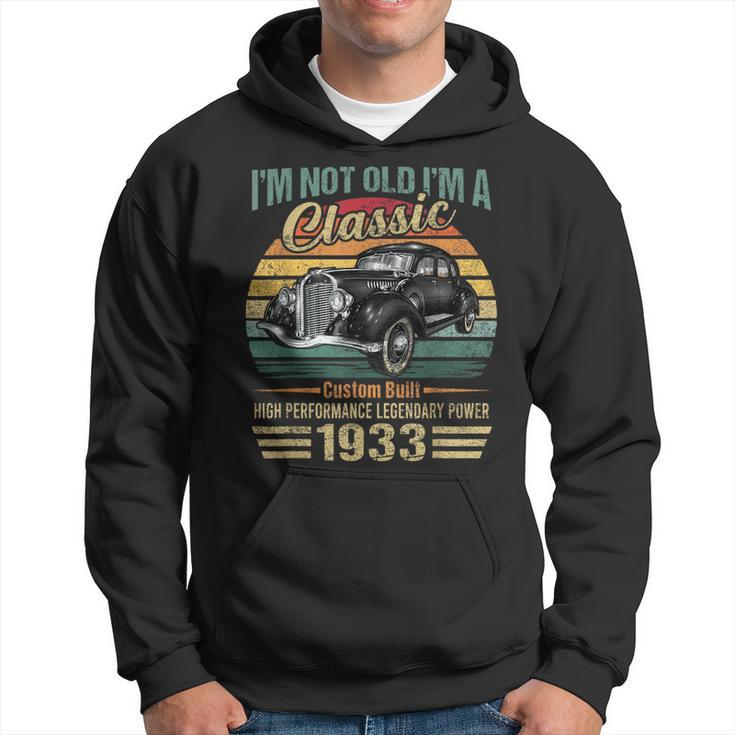90 Year Old Vintage 1933 Classic Car 90Th Birthday Gifts Hoodie