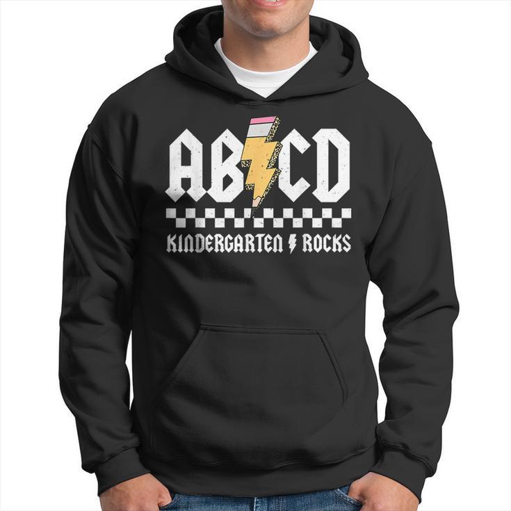 Abcd Kindergarten Rocks Pencil Lightning Back To School 2023 Hoodie