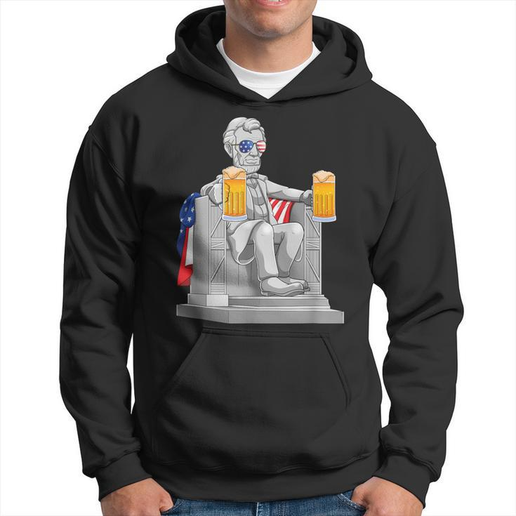 Abe Lincoln T 4Th Of July Drinkin Memorial Hoodie
