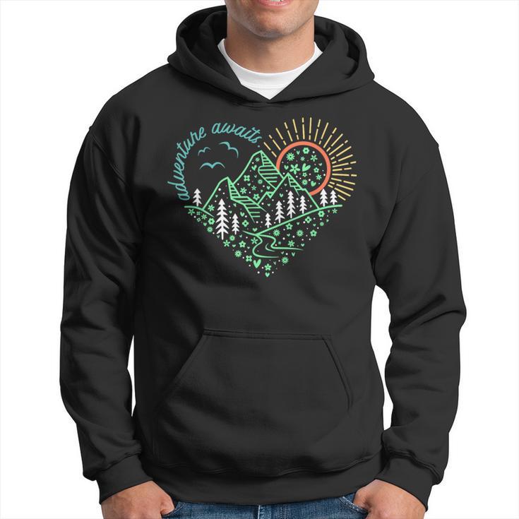 Adventure Awaits Explore More Nature Hiking Camping Hoodie