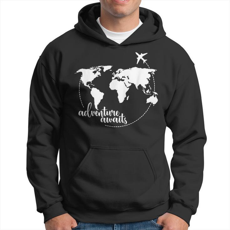 Adventure Awaits World Map For Travel Vacations  Hoodie