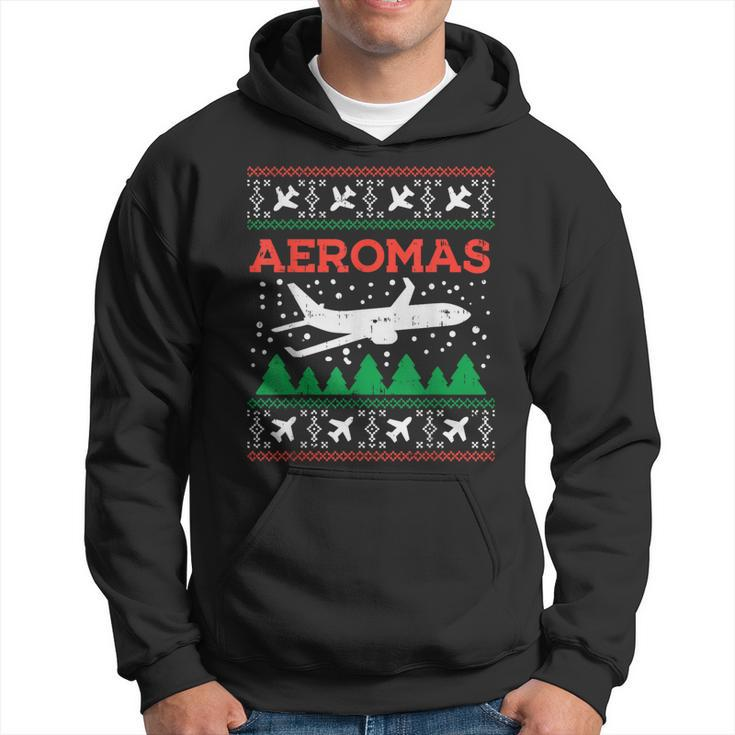 Aeromas Plane Ugly Christmas Sweater Flight Xmas Pilot Pj Hoodie