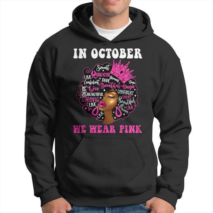 African American Afro Black Queen Breast Cancer Awareness Hoodie