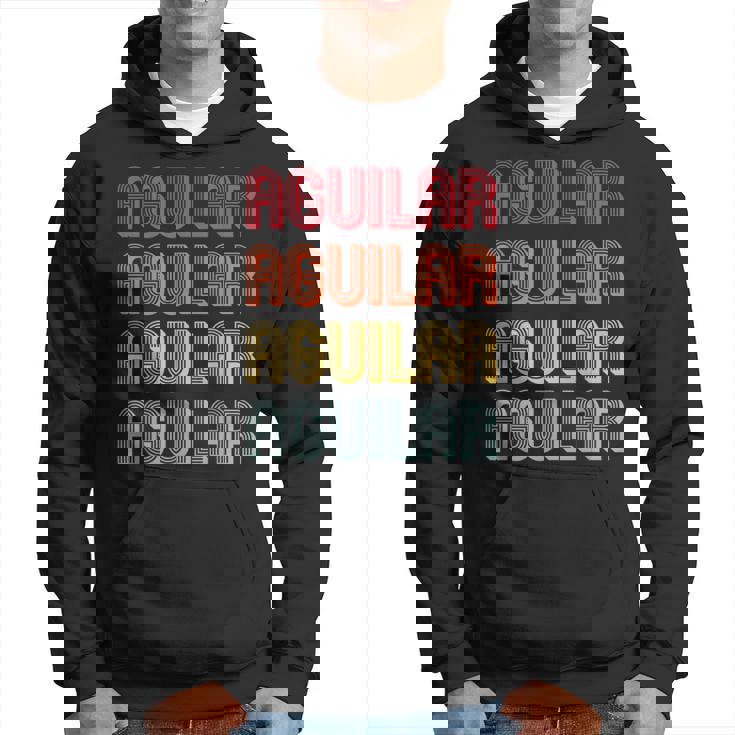 Aguilar Surname Retro Vintage Birthday Reunion Hoodie