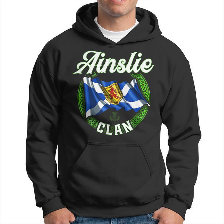 Ainslie Clan Scottish Last Name Scotland Flag Funny Last Name Designs Funny Gifts Hoodie
