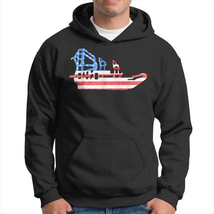 Airboat American Usa 4Th July Fanboat Swamp Air Boat Hoodie