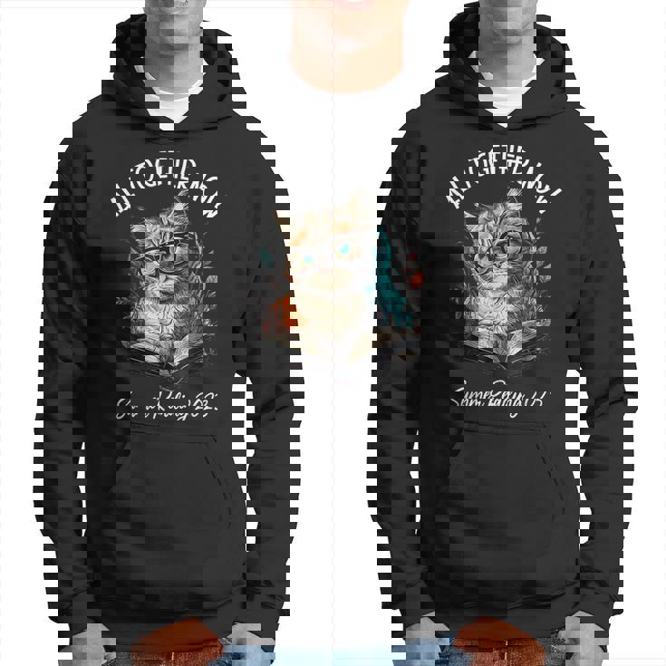 All Together Now Summer Reading 2023 Book Lover Cat Reading Hoodie