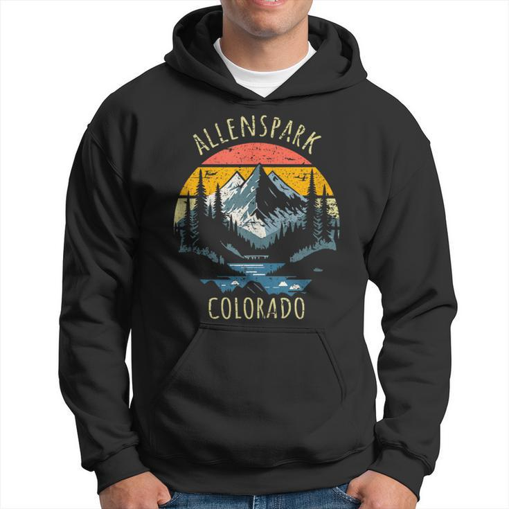 Allenspark Colorado Usa Retro Mountain Vintage Style Hoodie