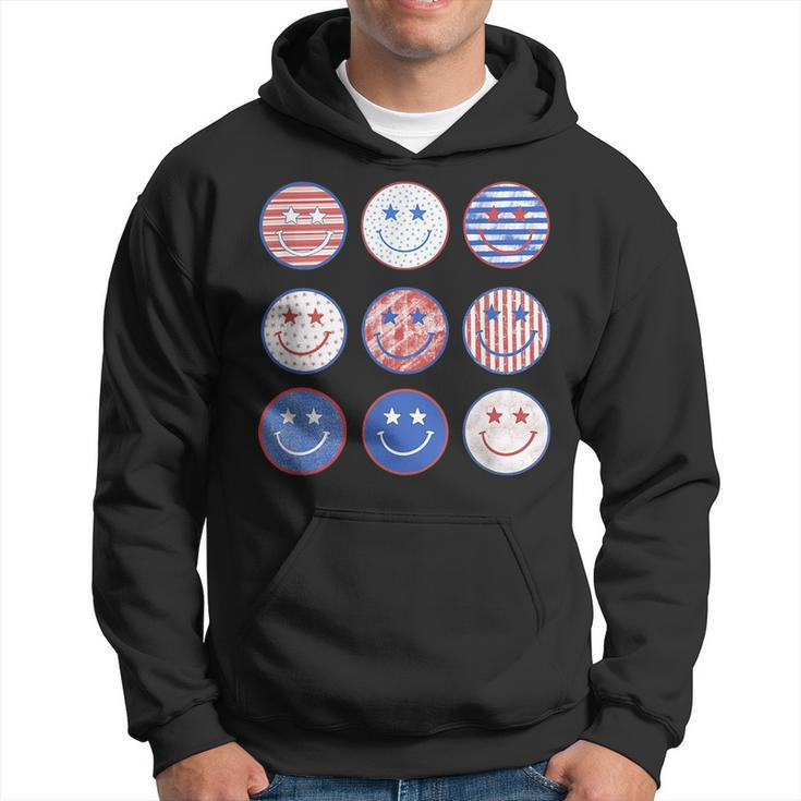 America Vibes Cute Smile Face Usa American Flag 4Th Of July  Hoodie