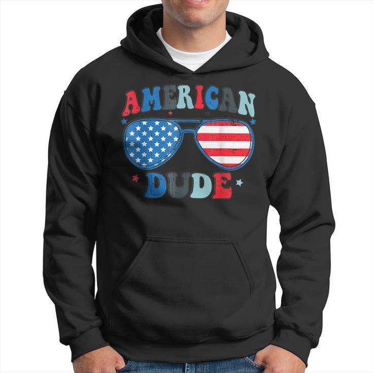 American Dude Sunglasses 4Th Of July Patriotic Boy Men Kids  Hoodie