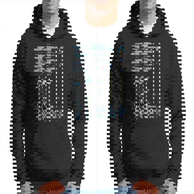 American Flag Native Tribe Feather Pride Hoodie