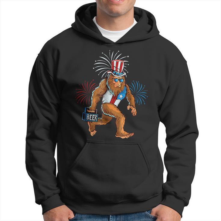 American Patriotic Bigfoot 4Th Of July Sasquatch Men Boy  Hoodie