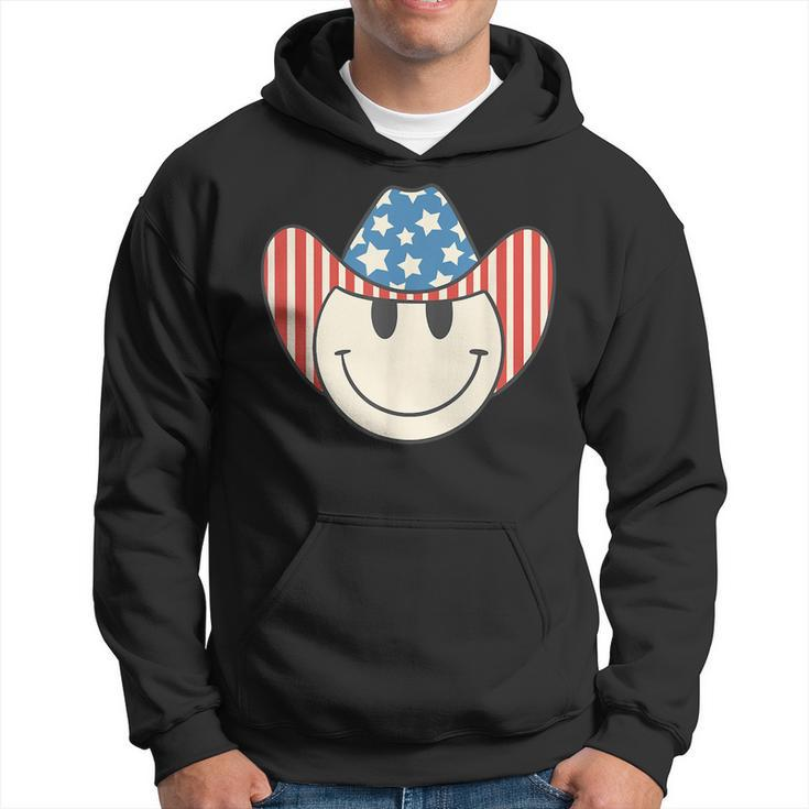 American Smile Face Cowboy Cowgirl 4Th Of July Howdy Rodeo  Hoodie