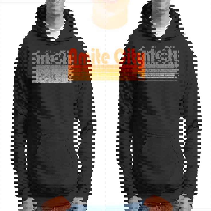 Amite City Louisiana Retro 80S Style Hoodie