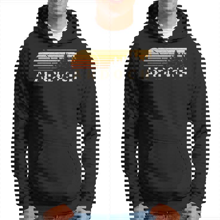 Ardoch Nd Vintage Evergreen Sunset Eighties Retro Hoodie