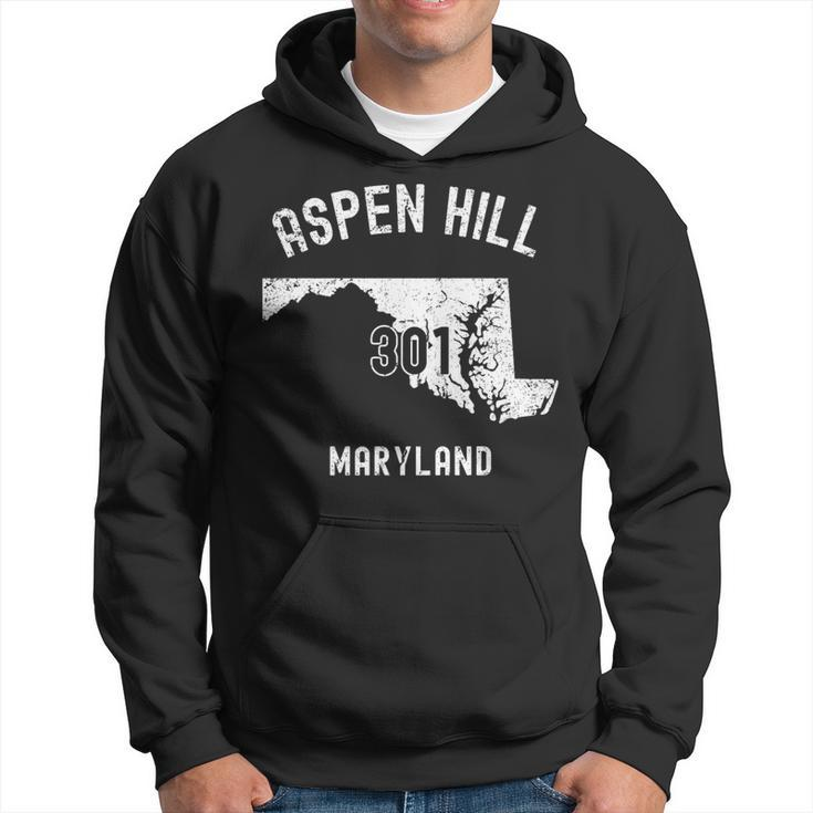 Aspen Hill Maryland Md 301 Vintage Athletic Style Hoodie