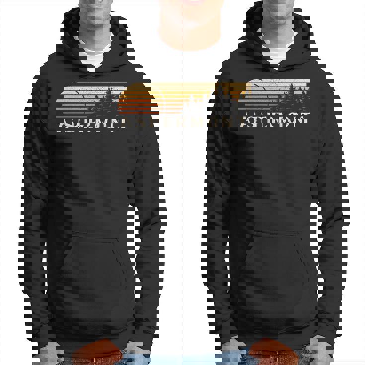 Aspermont Tx Vintage Evergreen Sunset Eighties Retro Hoodie