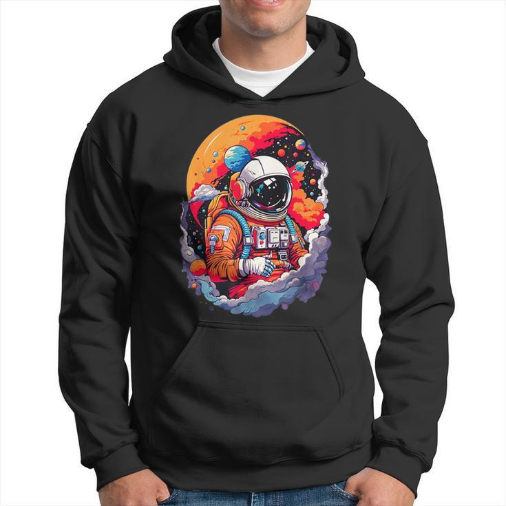 Astronaut In Space Astronaut With Planets Spaceman Hoodie