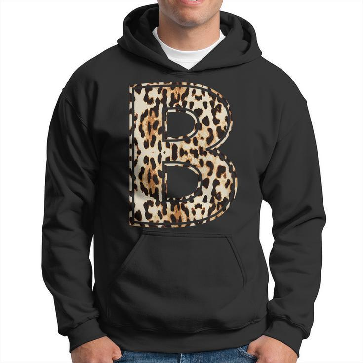Awesome Letter B Initial Name Leopard Cheetah Print Hoodie