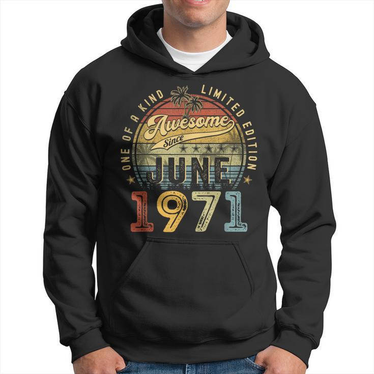 Awesome Since June 1971 Vintage 52Nd Birthday Party Retro  Hoodie