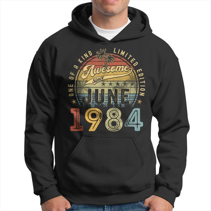 Awesome Since June 1984 Vintage 39Th Birthday Party Retro  Hoodie