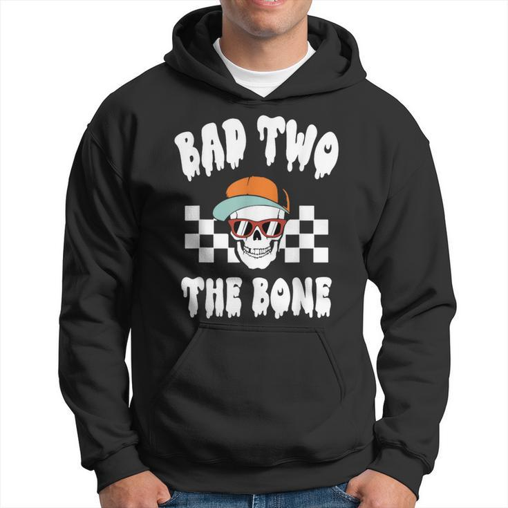 Bad Two The Bone 2Nd Birthday Halloween Skeleton Boy Hoodie