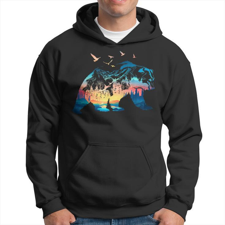 Bear Nature Outdoor Mountains Forest Trees Bear Wildlife Hoodie