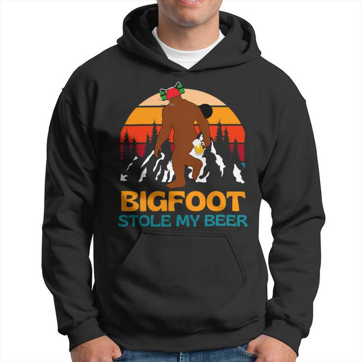 Beer Bigfoot Stole My Beer Funny Yeti Sasquatch Drinking Retro Hoodie