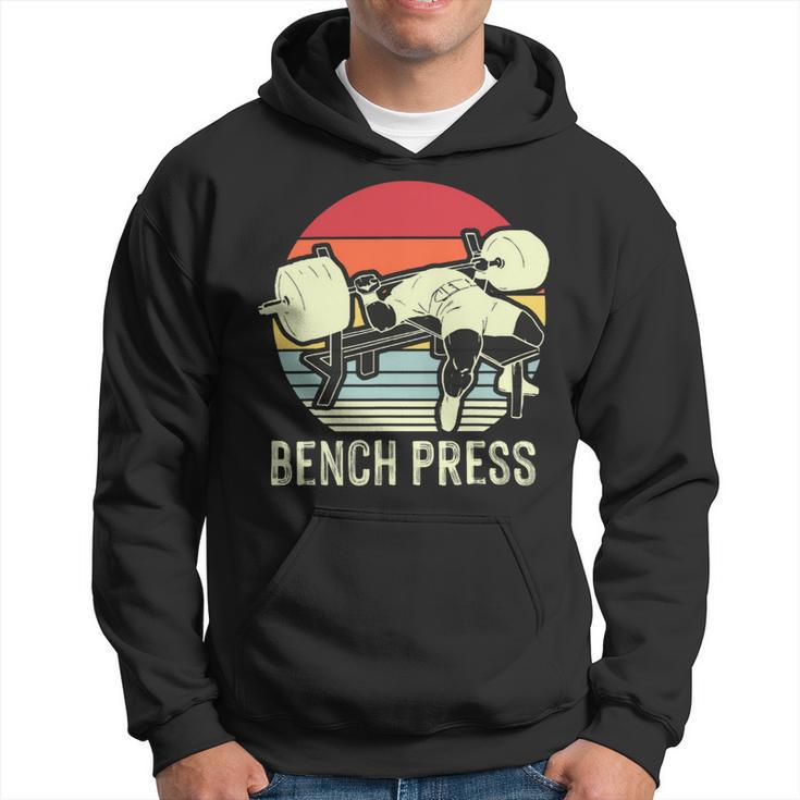 Bench Press Vintage Gym Power Fitness Training Plan Chest Hoodie
