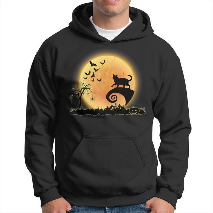 Bengal Cat Scary And Moon Funny Kitty Halloween Costume  Hoodie