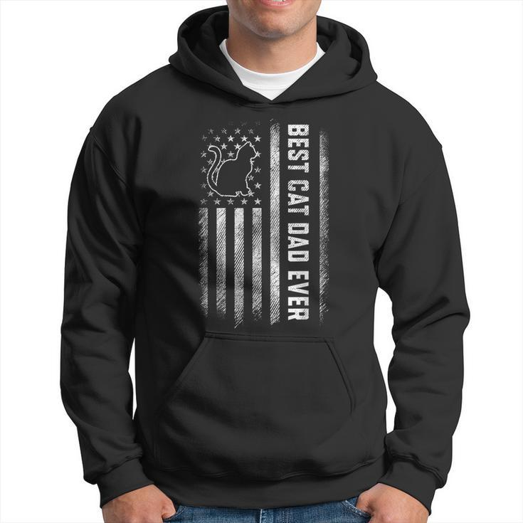 Best Cat Dad Ever American Flag Daddy Fathers Day Vintage  Hoodie