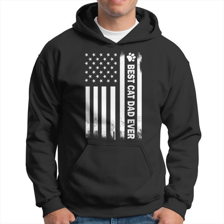 Best Cat Dad Ever Us Flag  For Cat Dad Fathers Day  Hoodie
