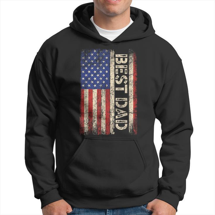 Best Dad Ever Us American Flag  Fathers Day Men   Hoodie
