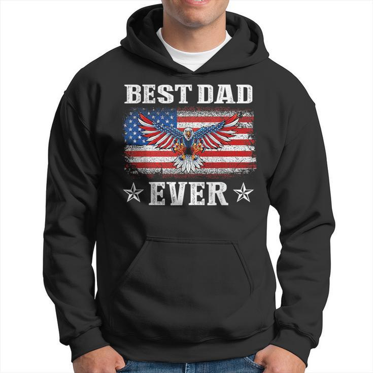 Best Dad Ever With Us American Flag Fathers Day Eagle  Hoodie