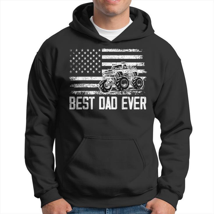 Best Dad Ever With Us American Flag Truck Dad Fathers Day  Hoodie
