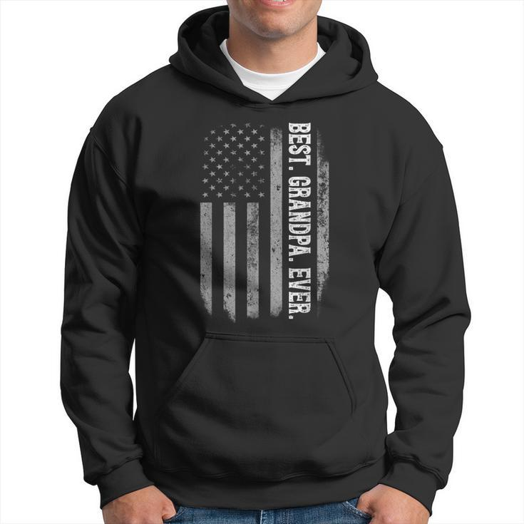 Best Grandpa Ever Vintage American Flag Fathers Day Gift Hoodie