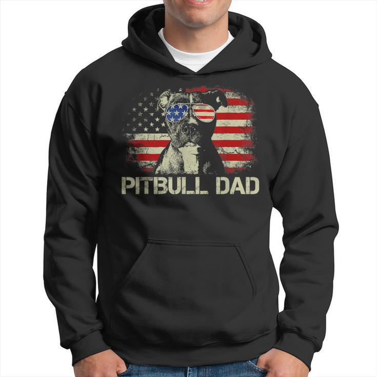 Best Pitbull Dad Ever  American Flag 4Th Of July Gift Funny Gifts For Dad Hoodie