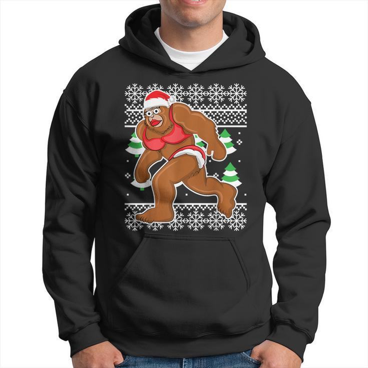 Bigfoot Bikini Ugly Christmas Sweater Hoodie