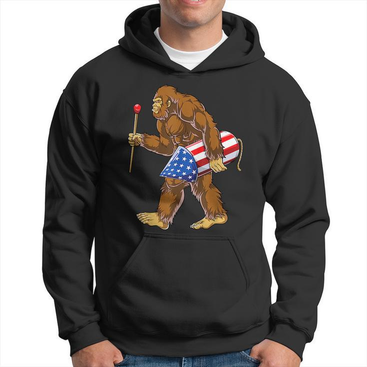 Bigfoot Fireworks 4Th Of July Funny Boys Men Sasquatch Lover Sasquatch Funny Gifts Hoodie