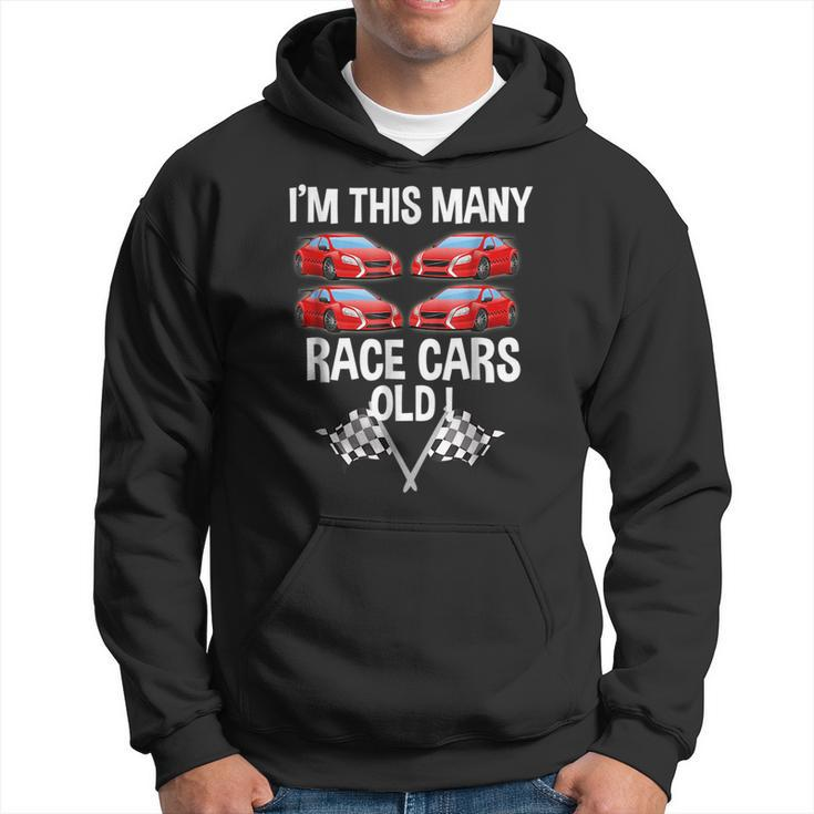 Birthday For Boys 4 Im This Many Race Cars Old Cars Funny Gifts Hoodie